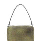 Heiress Medium Pouch in Rhinestone Mesh - Yellow