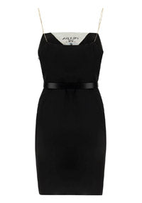 Silk Dress - Black / White