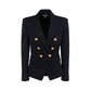 Wool Double-Breasted Jacket - Navy.