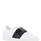 Rockstud Untitled Sneakers in Calfskin Leather with Tonal Stude - White/Black
