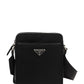 Re-Nylon and Saffiano Leather Shoulder Bag - Black