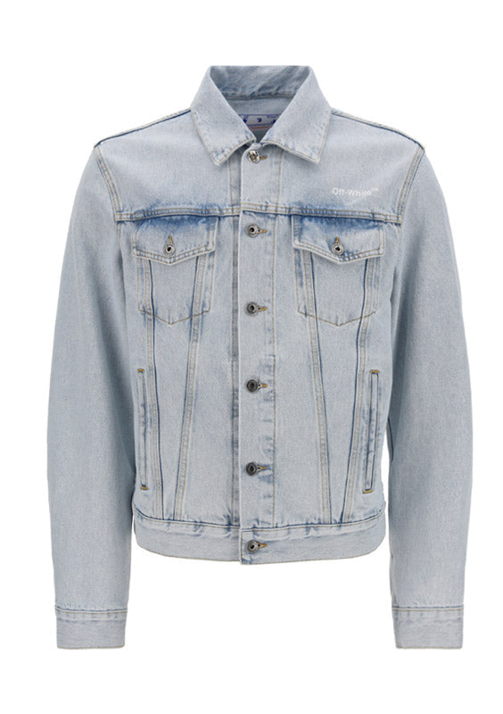 Diagonal Tab Slim Denim Jacket