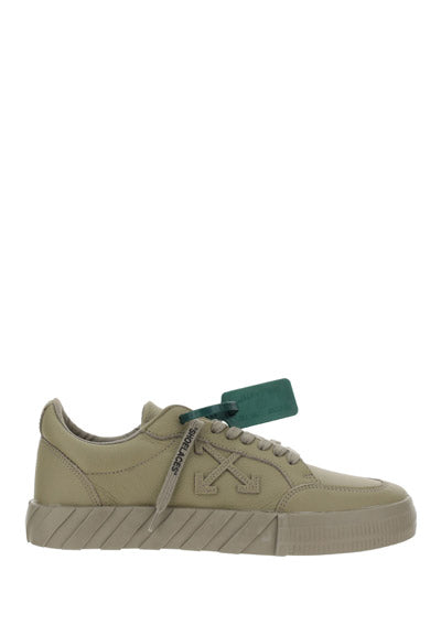 Low Vulcanized Calf Leather Sneakers - Military Green
