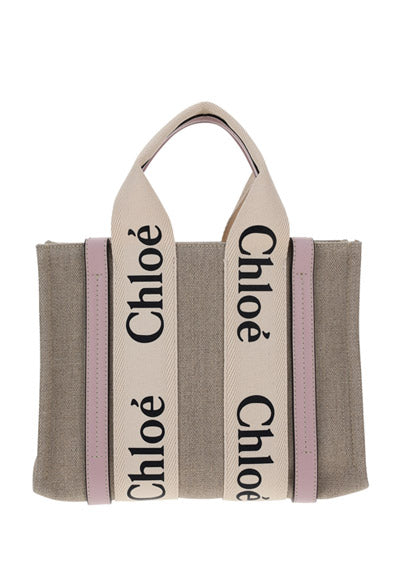 Small Woody Tote Bag - Beige / Pink