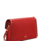 Small Rockstud Grainy Calfskin Crossbody Bag - Red