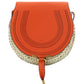 Small Marcie Cross-body Basket in Hand-Braided Raffia & Small Grain Calfskin - Rusted Orange