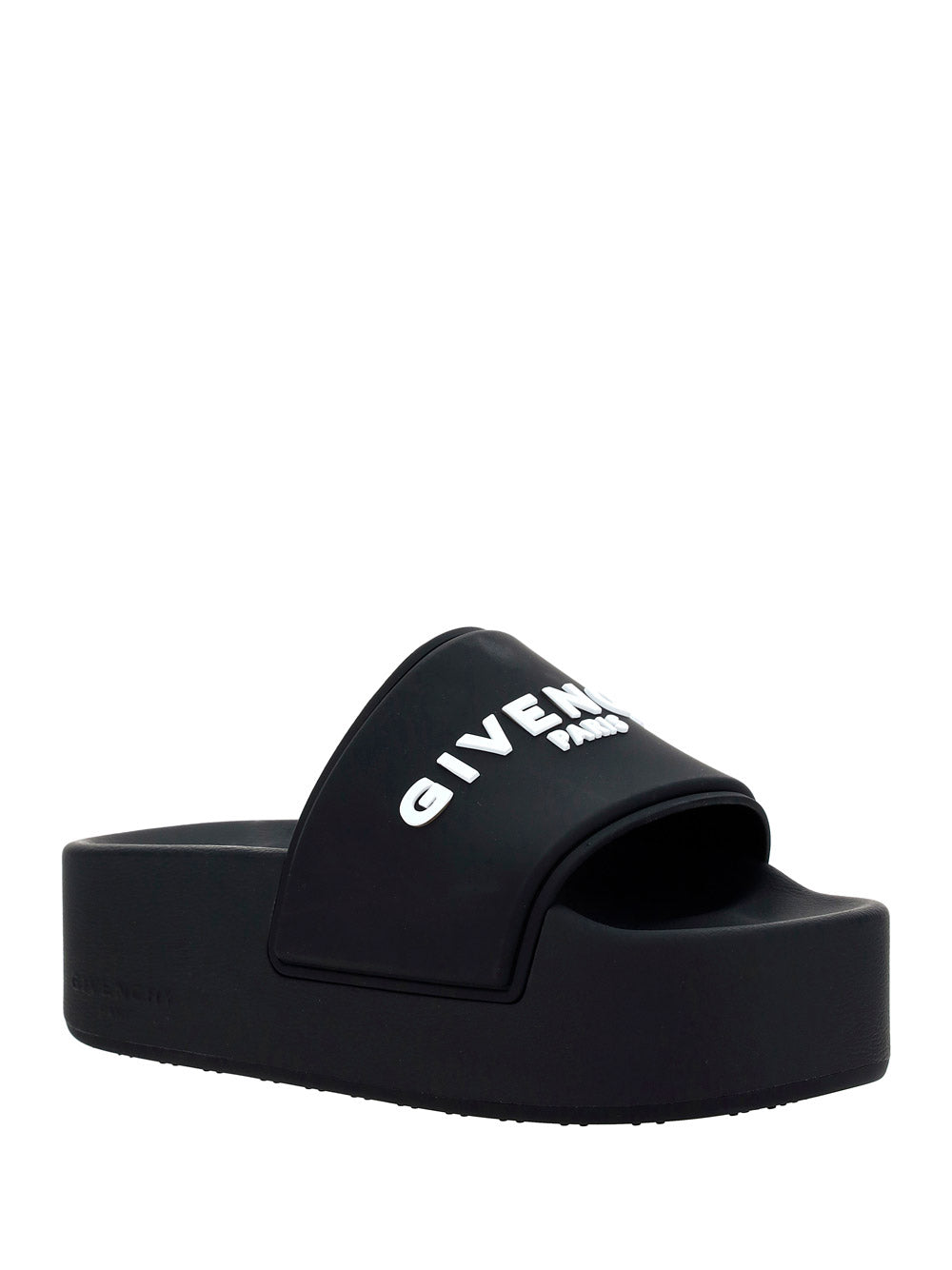 Platform Paris Sandals in Rubber - Black