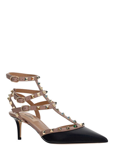 Rockstud Caged Pump 65mm - Black / Nude.
