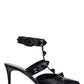 Roman Stud Patent Leather Sandals - Black