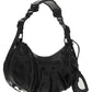 Le Cagole XS Shoulder Bag Crocodile Embossed - Black