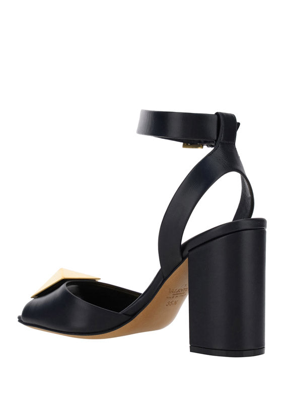 One Stud Calfskin Sandal 90MM - Black