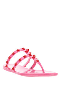 Rockstud Flat Rubber Sandal - Pink.