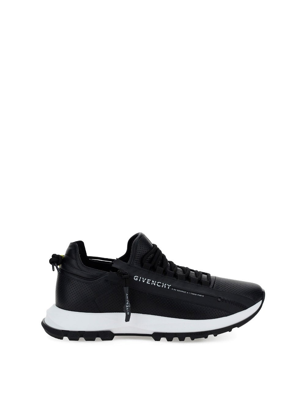 Spectre Low Runners Sneakers In Perforated Leather With Zip - Black