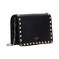 Rockstud Chain Pouch in Calfskin Leather - Black