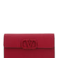 Vlogo Signature Grainy Calfskin Wallet With Chain - Blossom