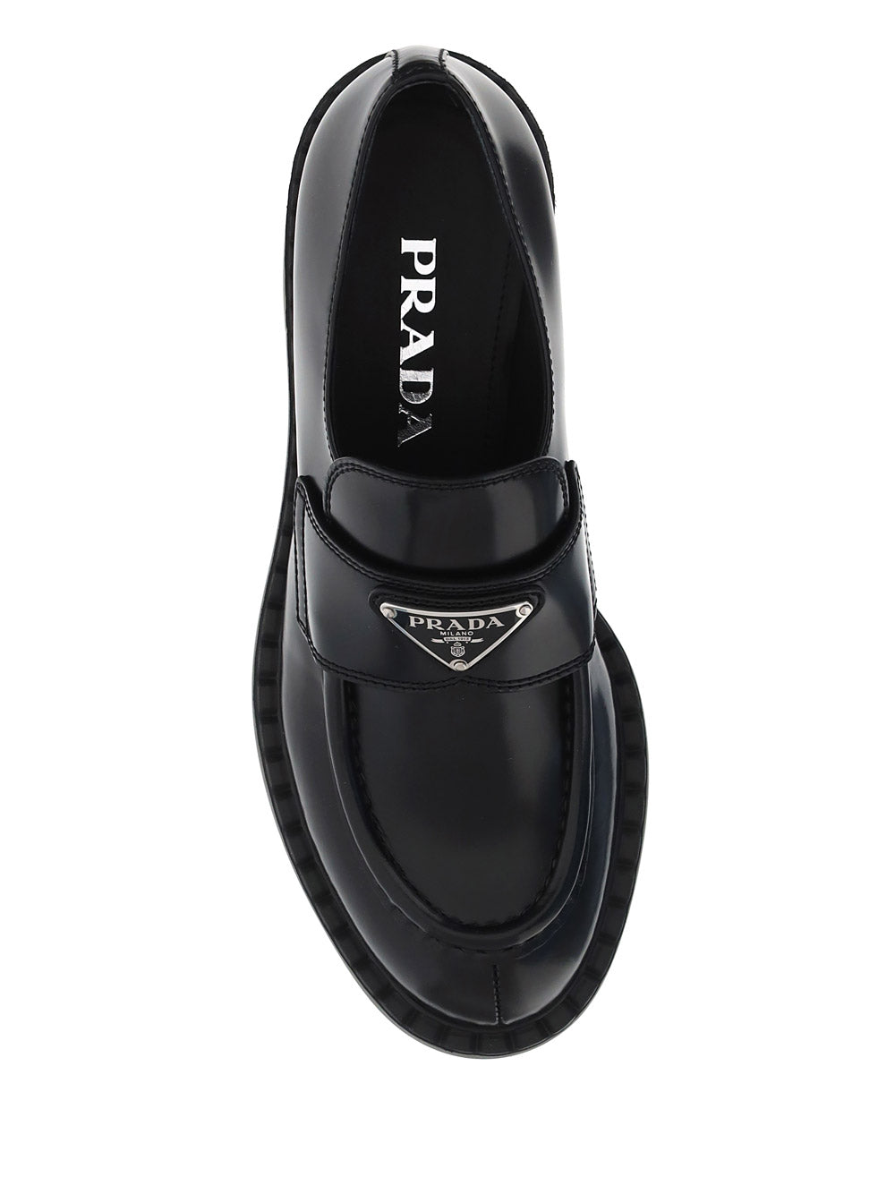 Brushed Leather Loafers - Black