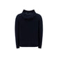 Logo Knit Hooded Sweater - Navy.