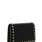 Rockstud Grainy Calfskin Chain Pouch - Black.