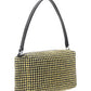 Heiress Medium Pouch in Rhinestone Mesh - Yellow