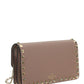 Rockstud Grainy Calfskin Chain Pouch - Poudre