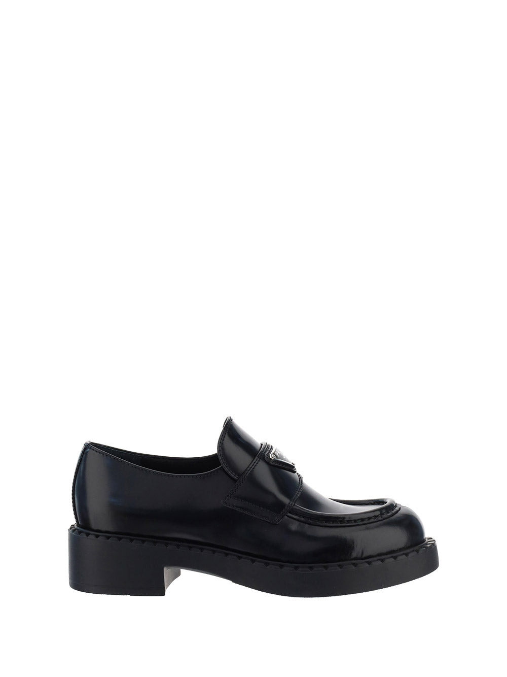 Brushed Leather Loafers - Black