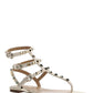 Rockstud Calfskin Flat Flip-Flop Sandal - Light Ivory