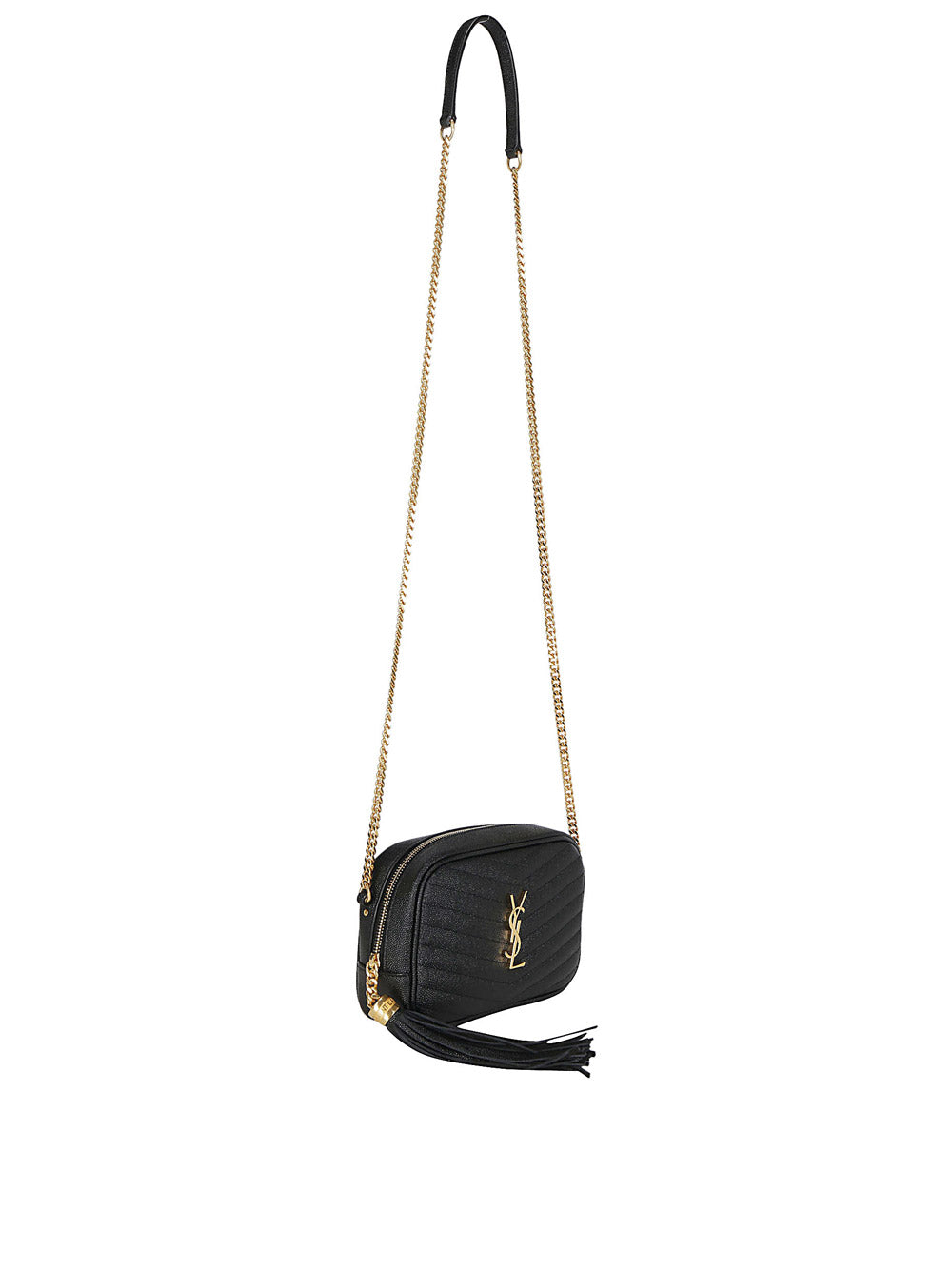 Lou Mini Bag In Quilted Grain De Poudre Embossed Leather - Black