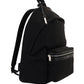 City Backpack In Nylon Canvas And Leather - Black