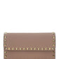 Rockstud Grainy Calfskin Chain Pouch - Poudre