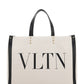 Small VLTN Print Canvas Tote Bag - Ivory