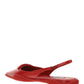 Brushed Leather Slingback Ballerinas - Red