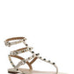 Rockstud Calfskin Flat Flip-Flop Sandal - Light Ivory
