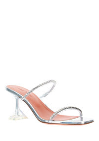Gilda Metallic Crystal Sandals 70mm - Clear