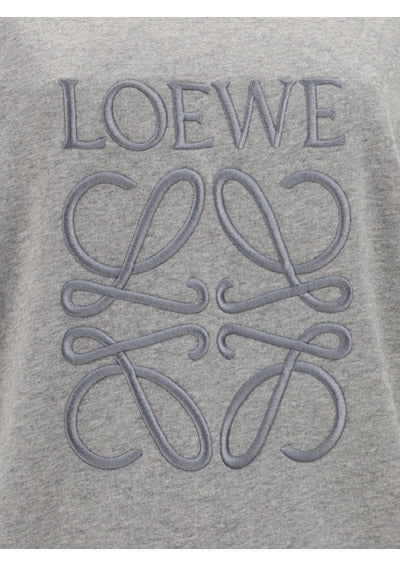 Distressed Anagram Sweatshirt in Cotton - Grey Melange
