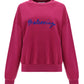 Brushstroke Logo Print Crewneck Sweatshirt - Fuchsia