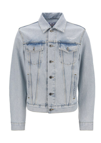 Diagonal Tab Slim Denim Jacket