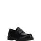 Brushed Leather Loafers - Black