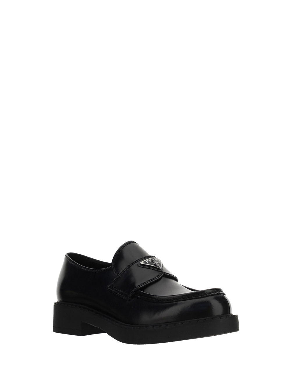 Brushed Leather Loafers - Black