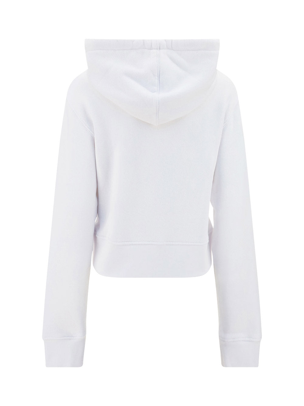 Rhinestone Sprayed Logo Hoodie - White