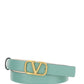 Reversible Vlogo Signature Belt In Shiny And Metallic Calfskin 20MM - White / Mint