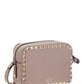 Small Rockstud Crossbody Bag in Grainy Calfskin Leather - Poudre