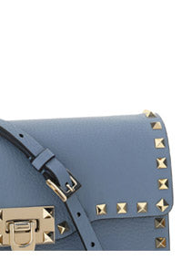 Small Rockstud Grainy Calfskin Crossbody Bag - Niagara.