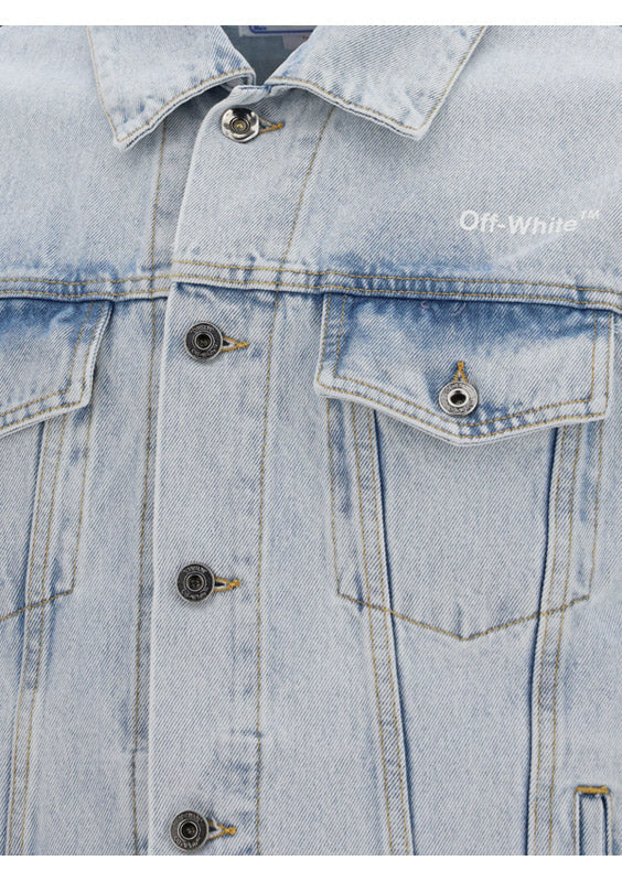 Diagonal Tab Slim Denim Jacket