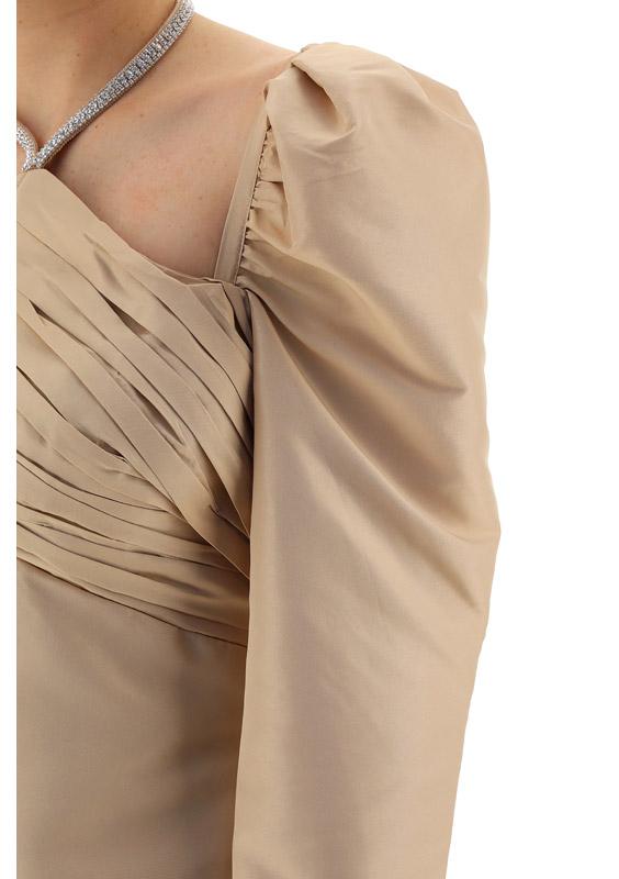 Taffeta Mini Dress -Taupe