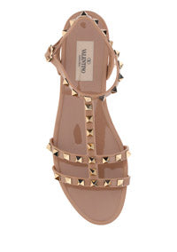 Rockstud Flat Rubber Sandals - Poudre