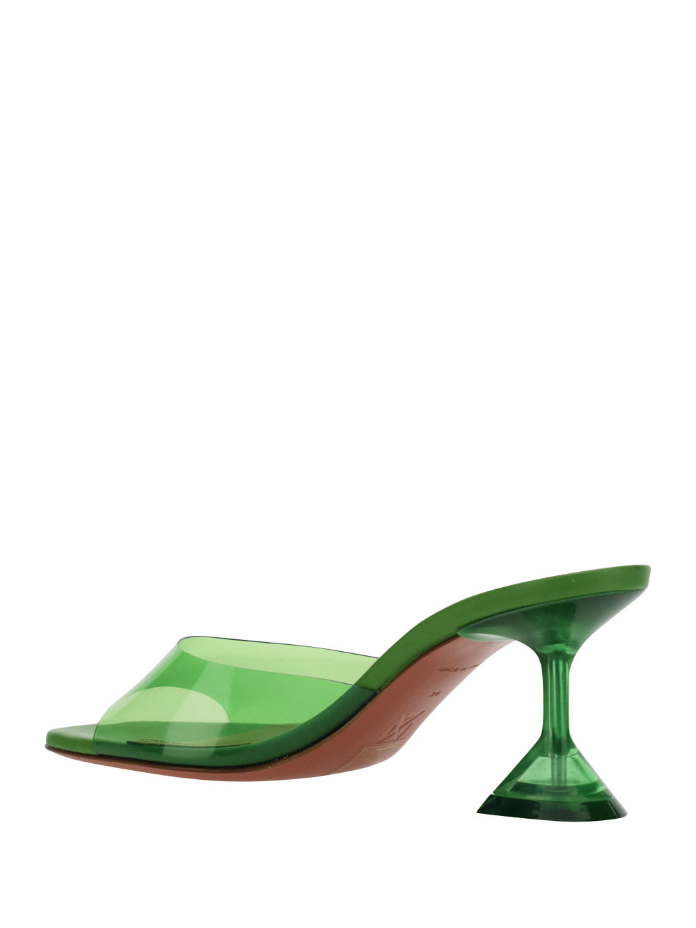 Lupita Glass 70mm PVC Mules - Green