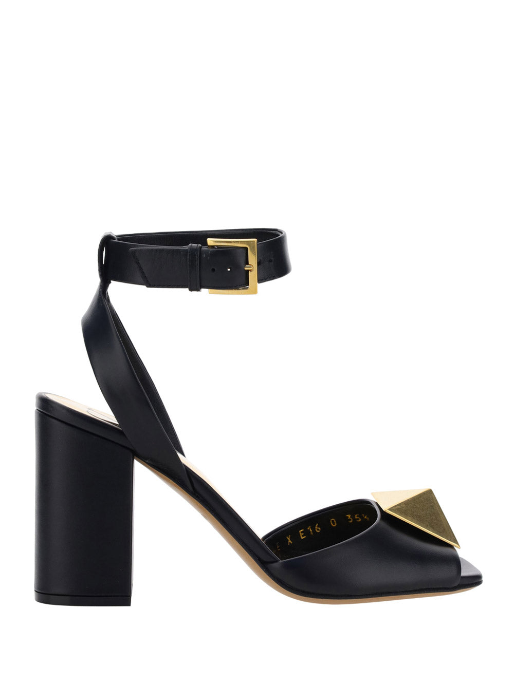 One Stud Calfskin Sandal 90MM - Black