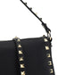 Small Rockstud Grainy Calfskin Crossbody Bag - Black