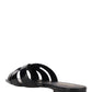 Tribute Flat Mules In Patent Leather - Black