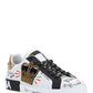 Portofino Sneakers In Printed Nappa Calfskin With Patch - White.